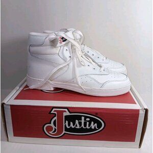NOS Vintage Rare Women's Justin White Athletic Sport Lacer Tennis Shoe Sneakers